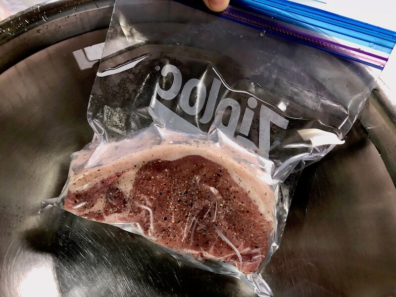 低温調理で豚ロースステーキの作り方12