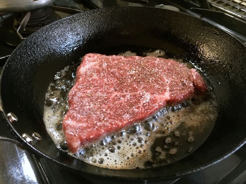 薄い牛肉のステーキの焼き方7