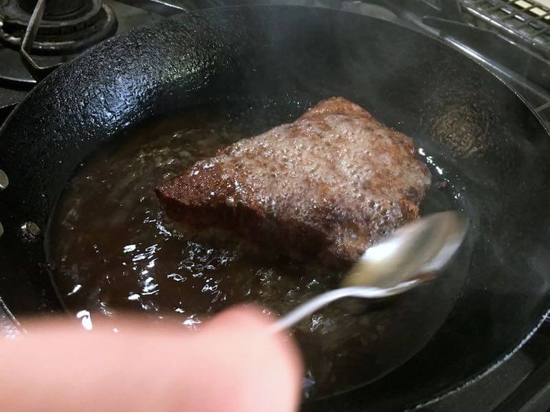 厚い牛肉あステーキの焼き方14