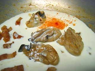 牡蠣とベーコンのスパゲティ7